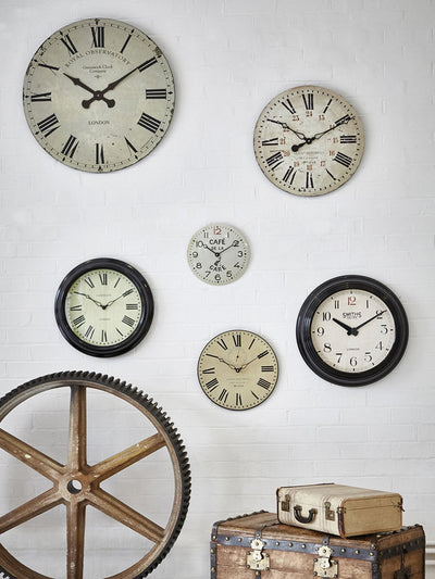 McGrocer - Horloge murale noire Brookpace Lascelles avec trotteuse 36cm