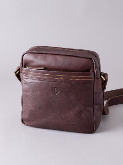 Next Lakeland Leather Brown Small Keswick Messenger Bag- Buy online at McGrocer