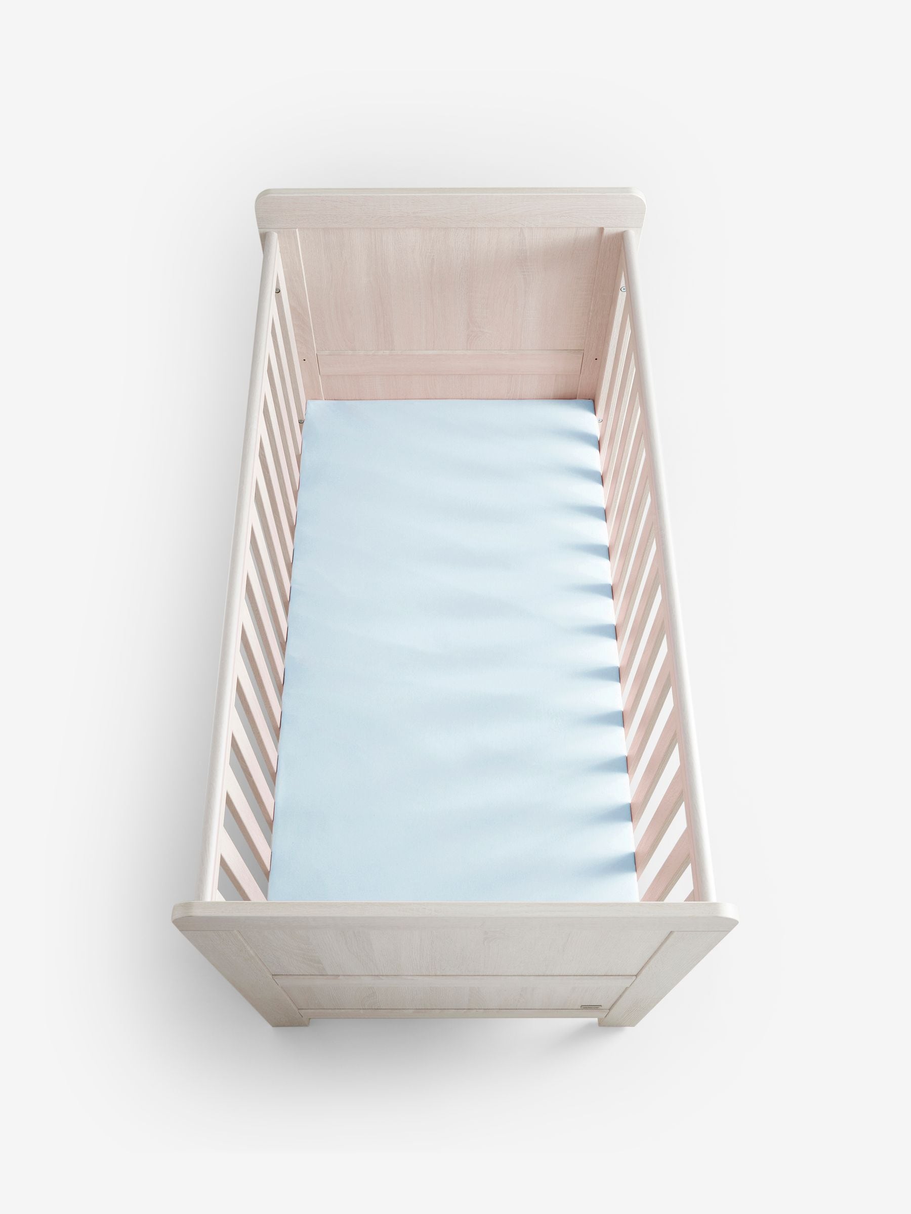 White 100% cotton jersey baby fitted sheets 2 pack, imported from the UK