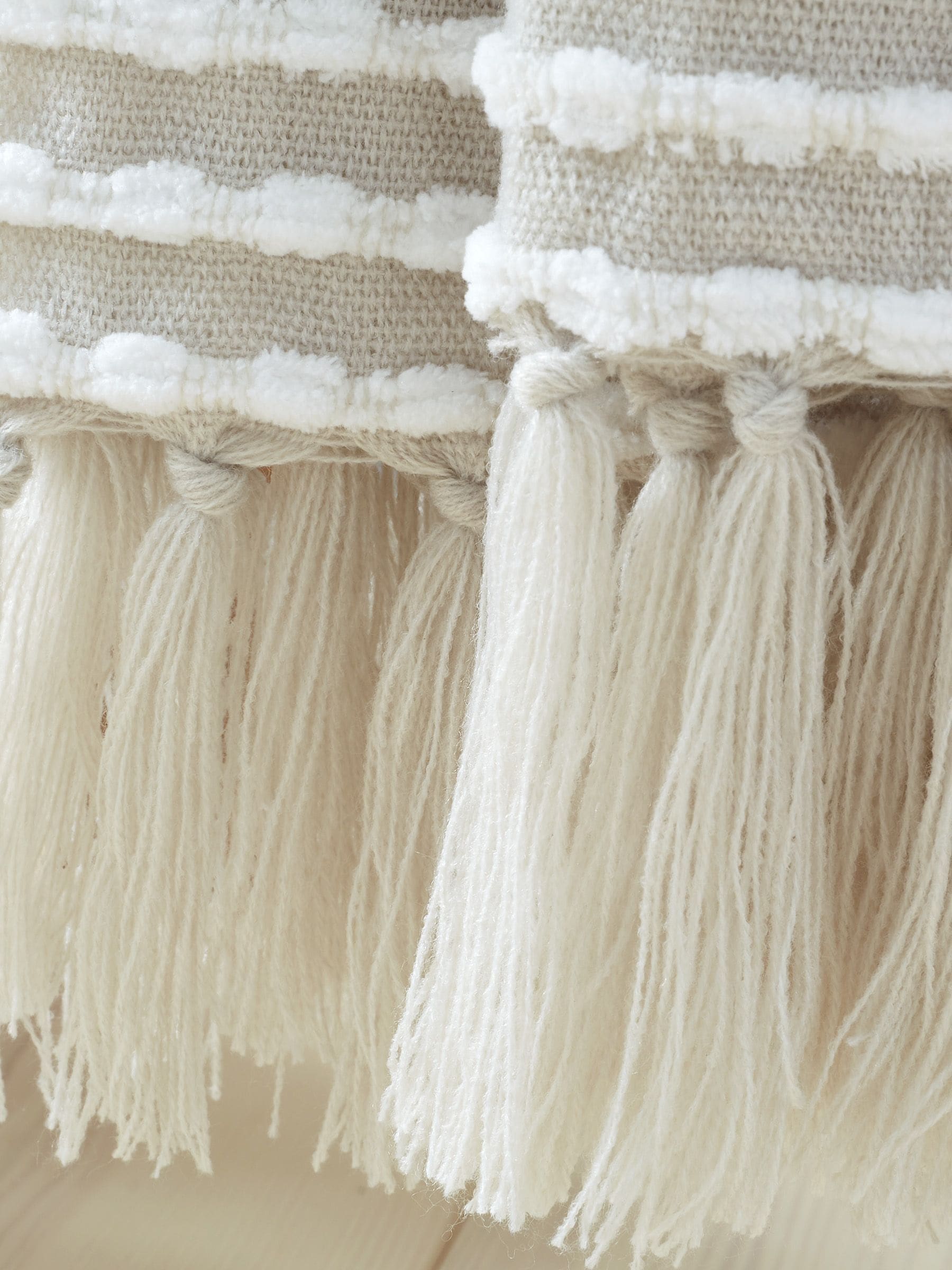 Catherine Lansfield Natural Stab Stitch Throw 150x125cm (British brand)