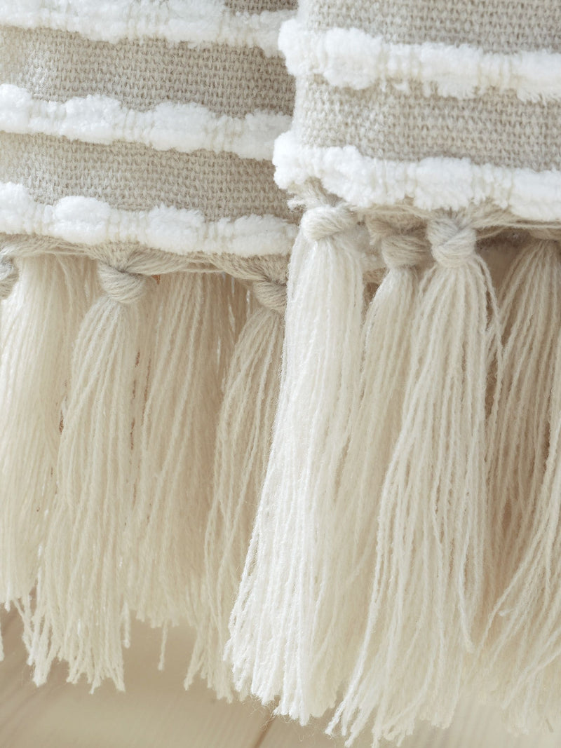 Catherine Lansfield Natural Stab Stitch Throw 150x125cm (British brand)