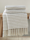 Catherine Lansfield Natural Stab Stitch Throw 150x125cm (British brand)