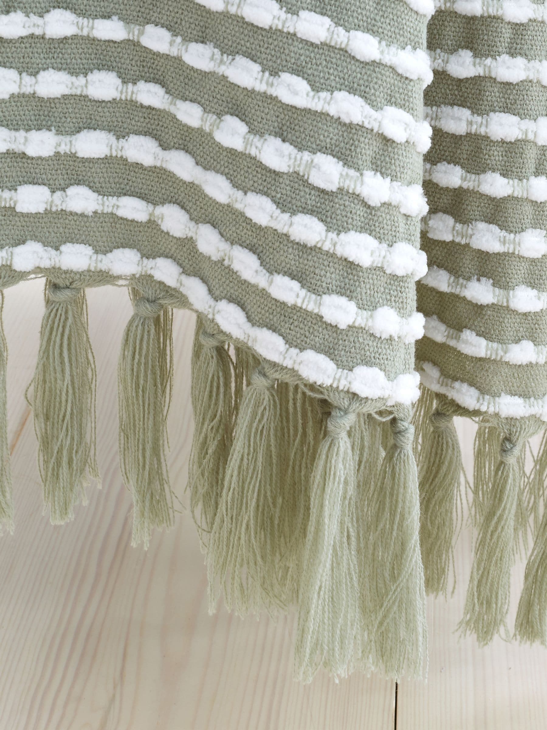 Catherine Lansfield Green Stab Stitch Throw