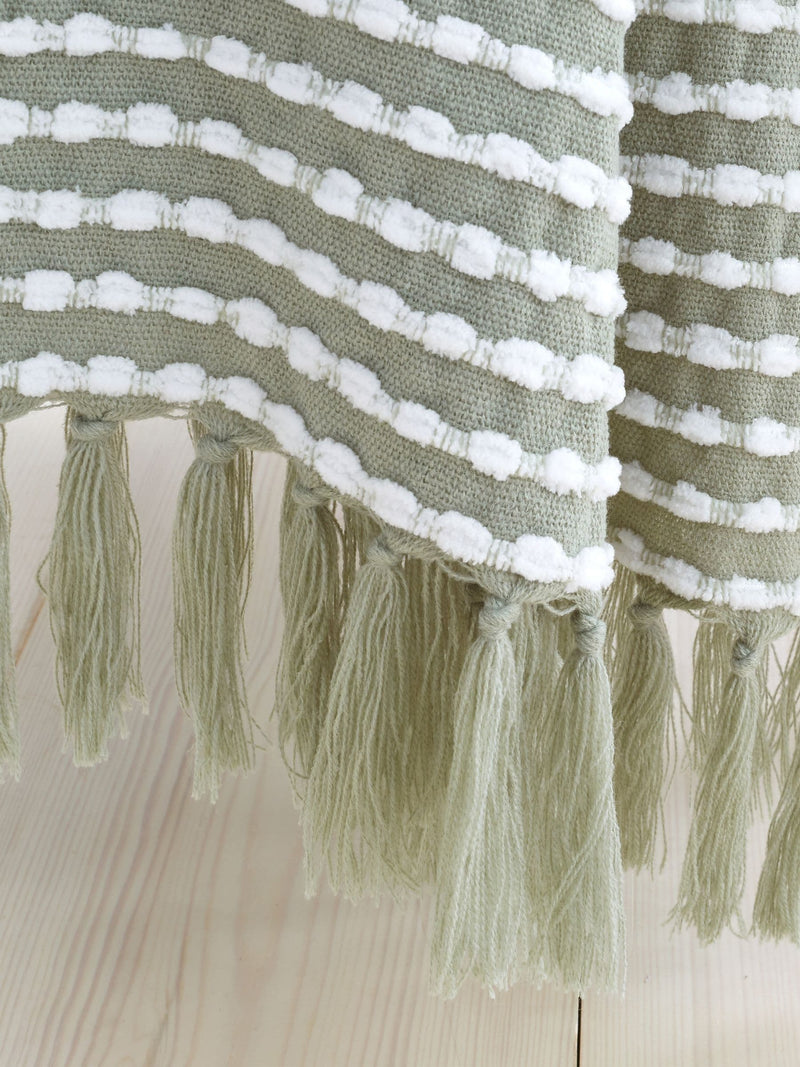 Catherine Lansfield Green Stab Stitch Throw
