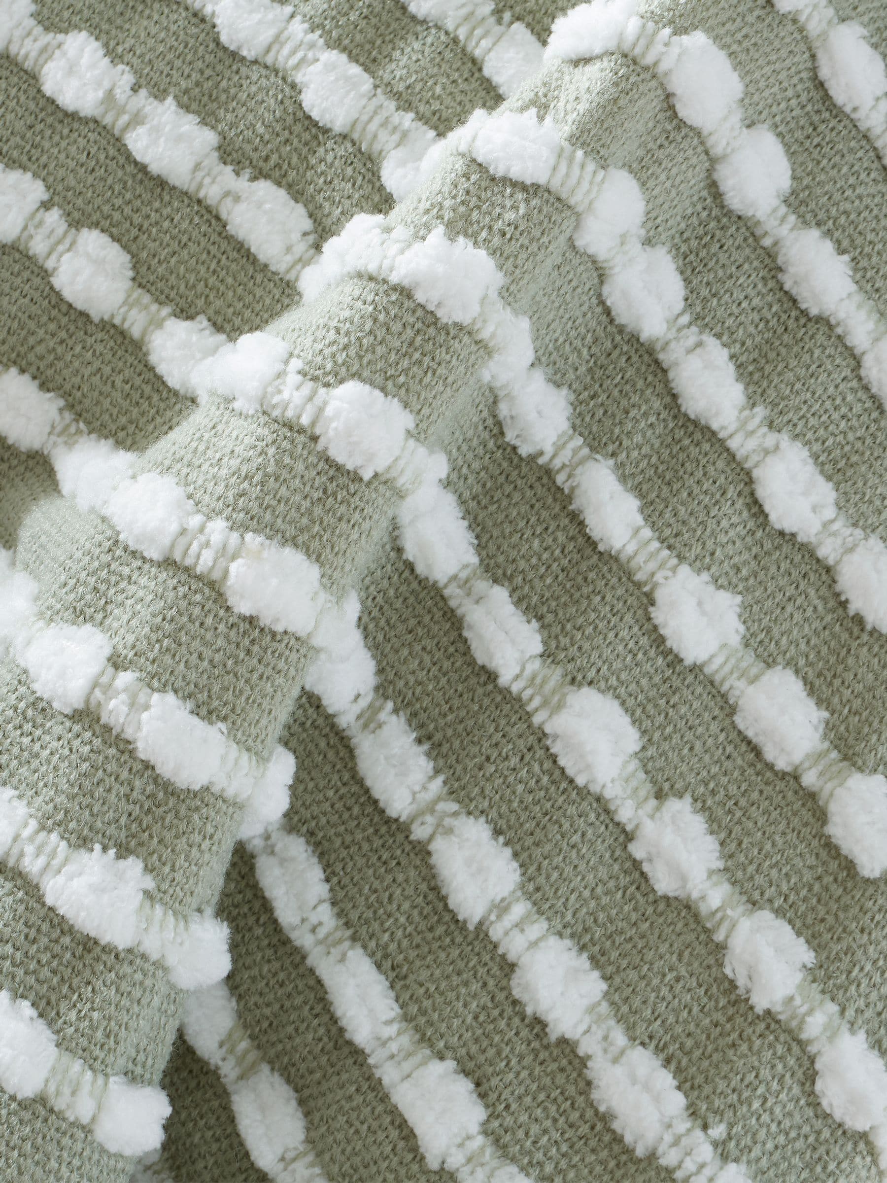 Catherine Lansfield Green Stab Stitch Throw