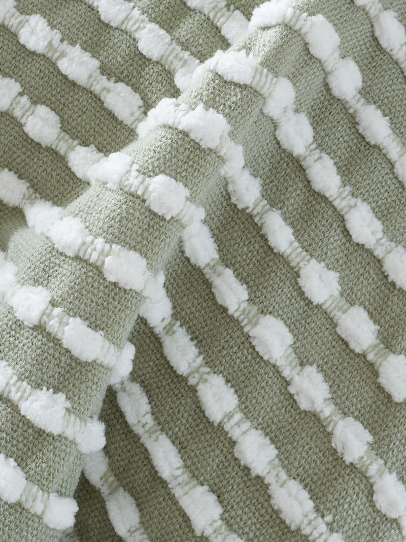 Catherine Lansfield Green Stab Stitch Throw