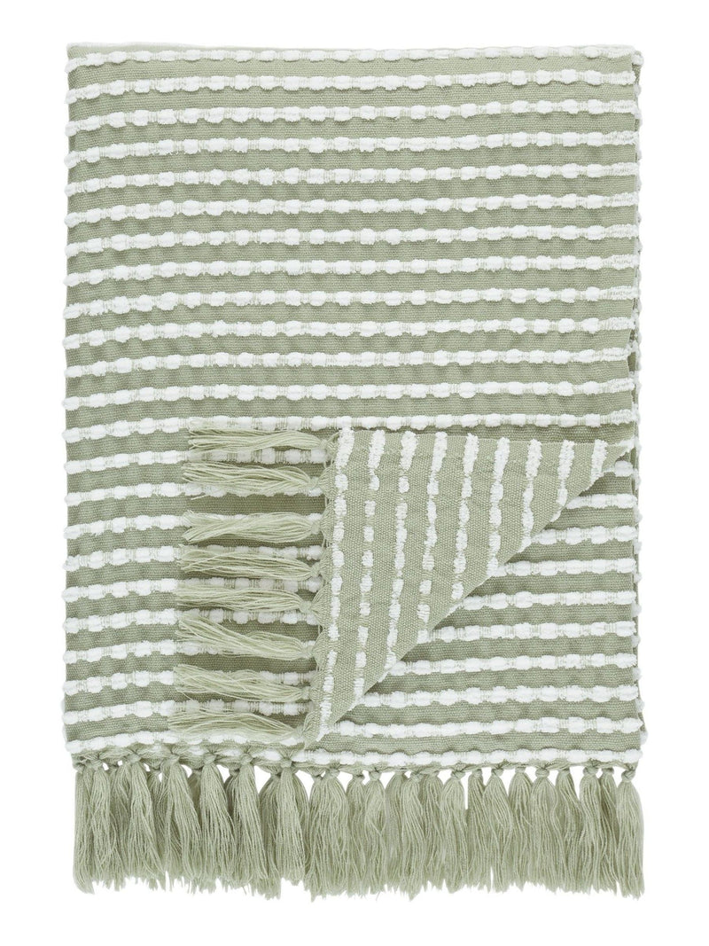 Catherine Lansfield Green Stab Stitch Throw