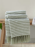 Catherine Lansfield Green Stab Stitch Throw