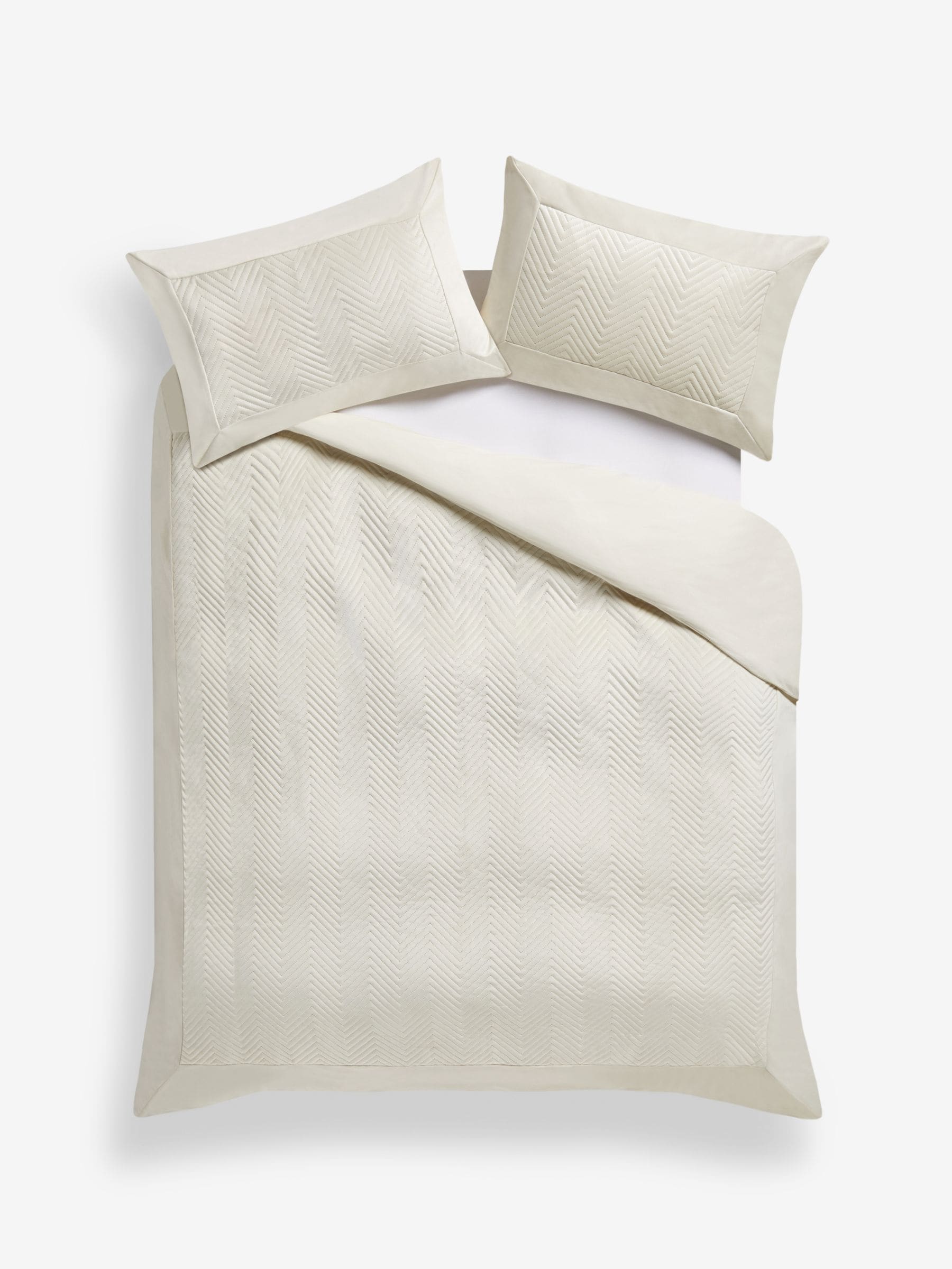 Natural cream velvet duvet cover set, imported from the UK