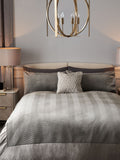 Madison charcoal grey quilted velvet duvet cover and pillowcase set - British product