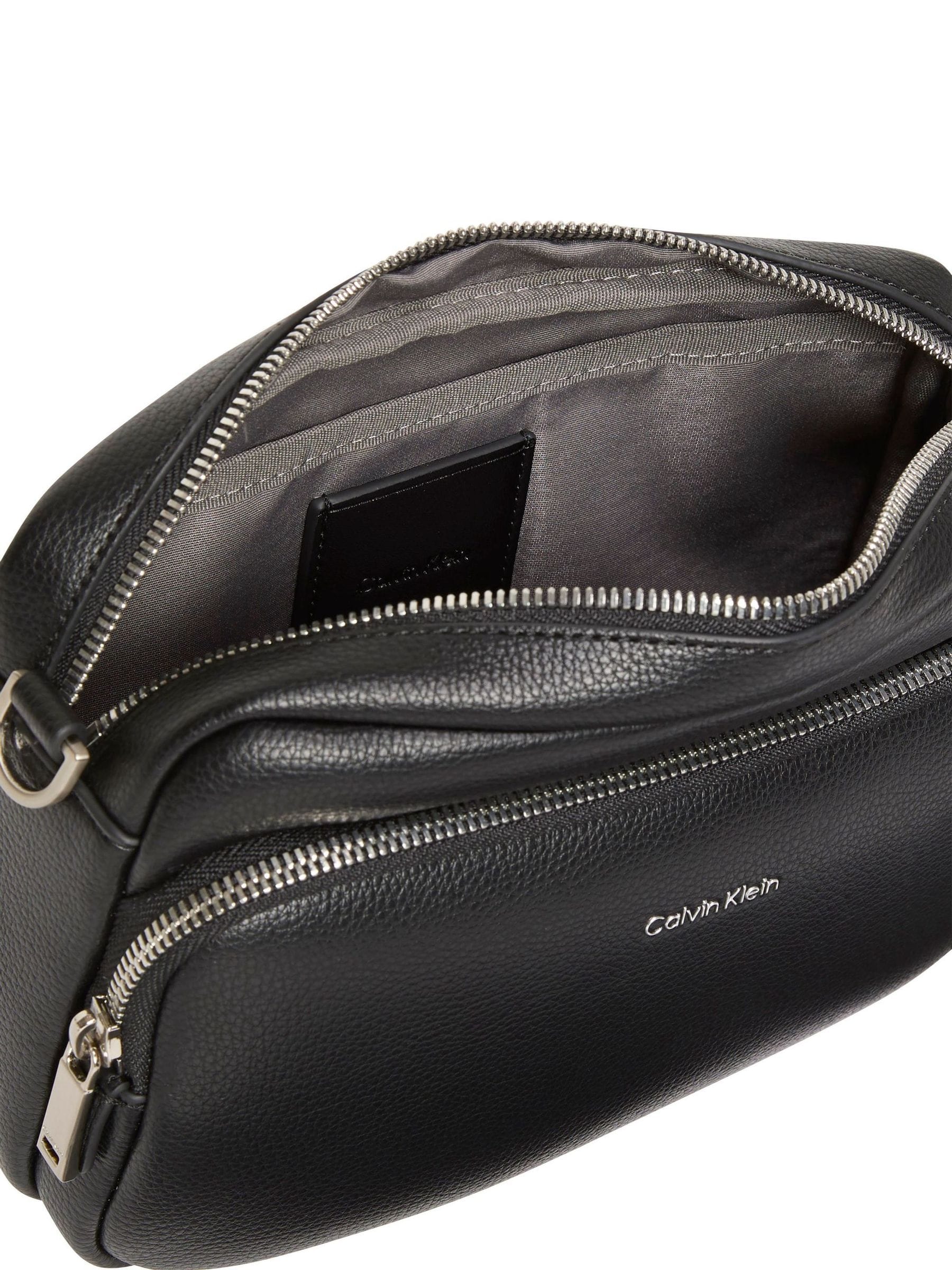 Calvin Klein black pebbled crossbody camera bag (British brand)