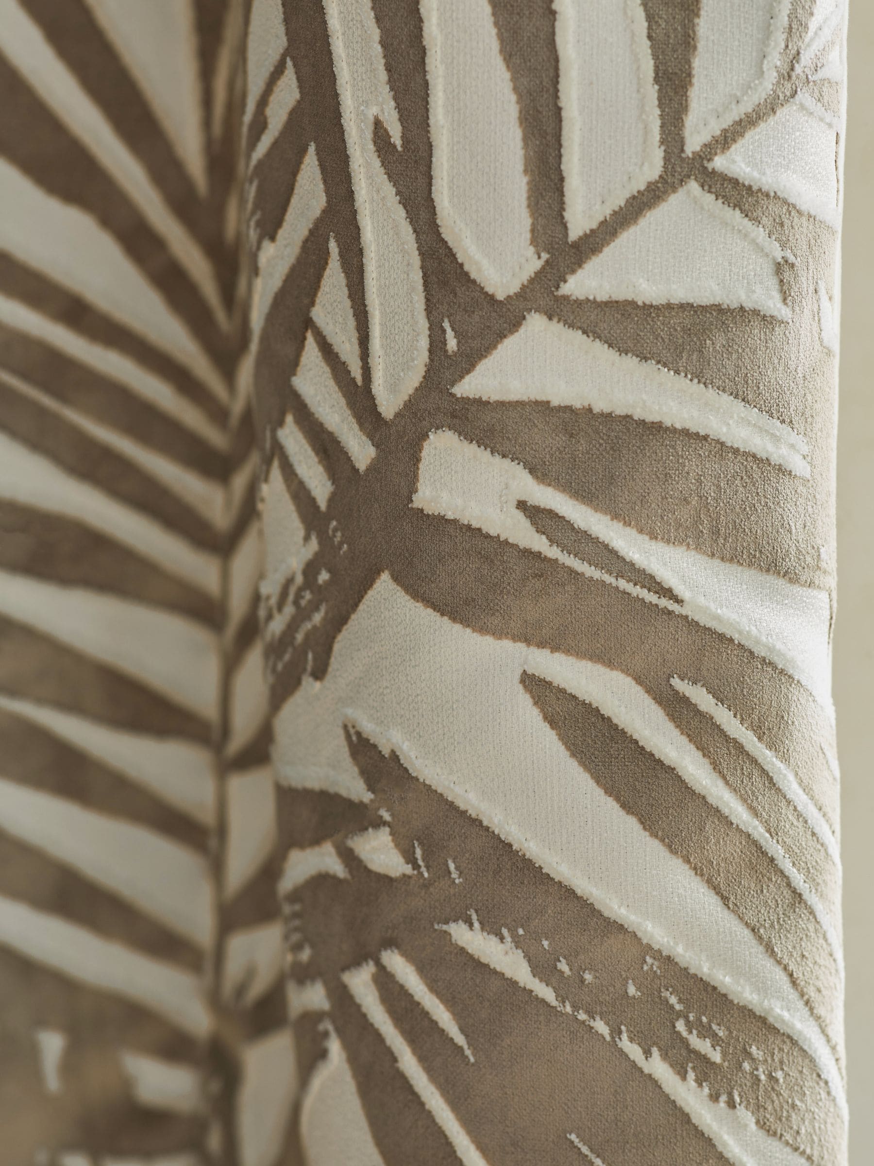 Natural Collection velvet palm leaf eyelet curtains, UK version
