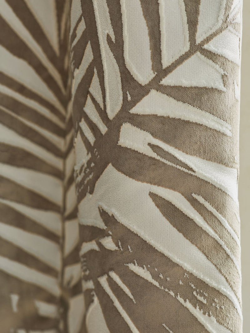 Natural Collection velvet palm leaf eyelet curtains, UK version