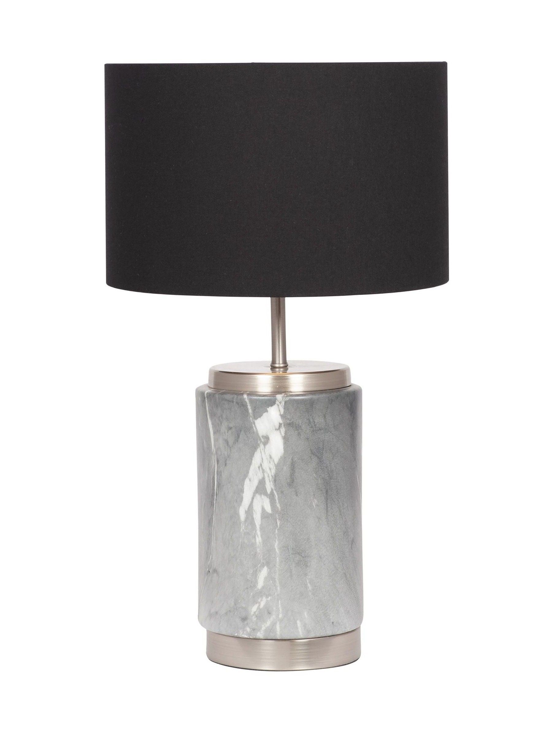 Pazifikgraue Marmor-Effekt Keramik Tischlampe 49cm, importiert aus Großbritannien