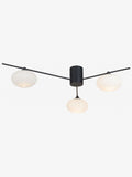 Dar Lighting Black Jasper flush ceiling light matt black opal glass - British product