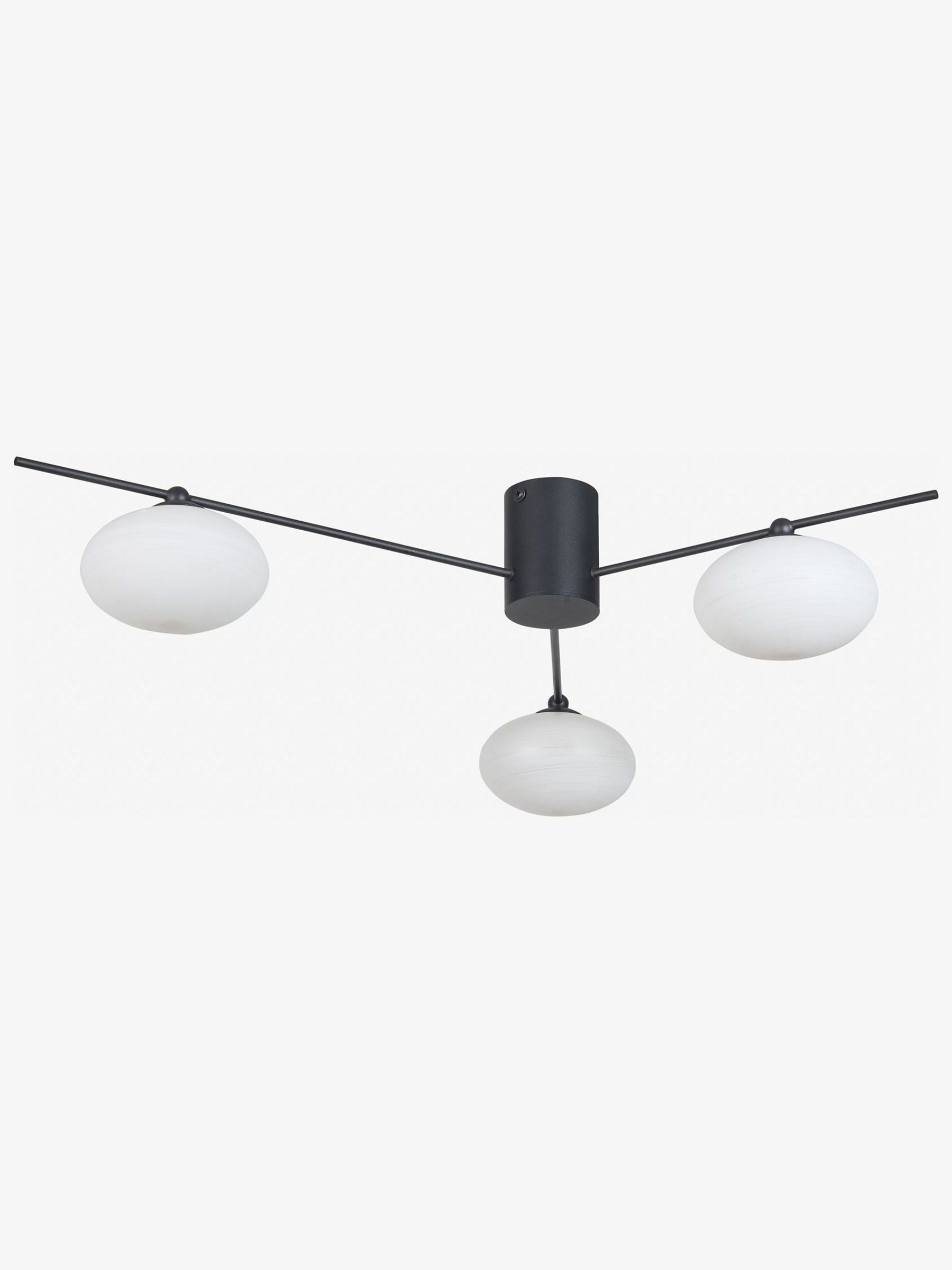 Dar Lighting Black Jasper flush ceiling light matt black opal glass - British product
