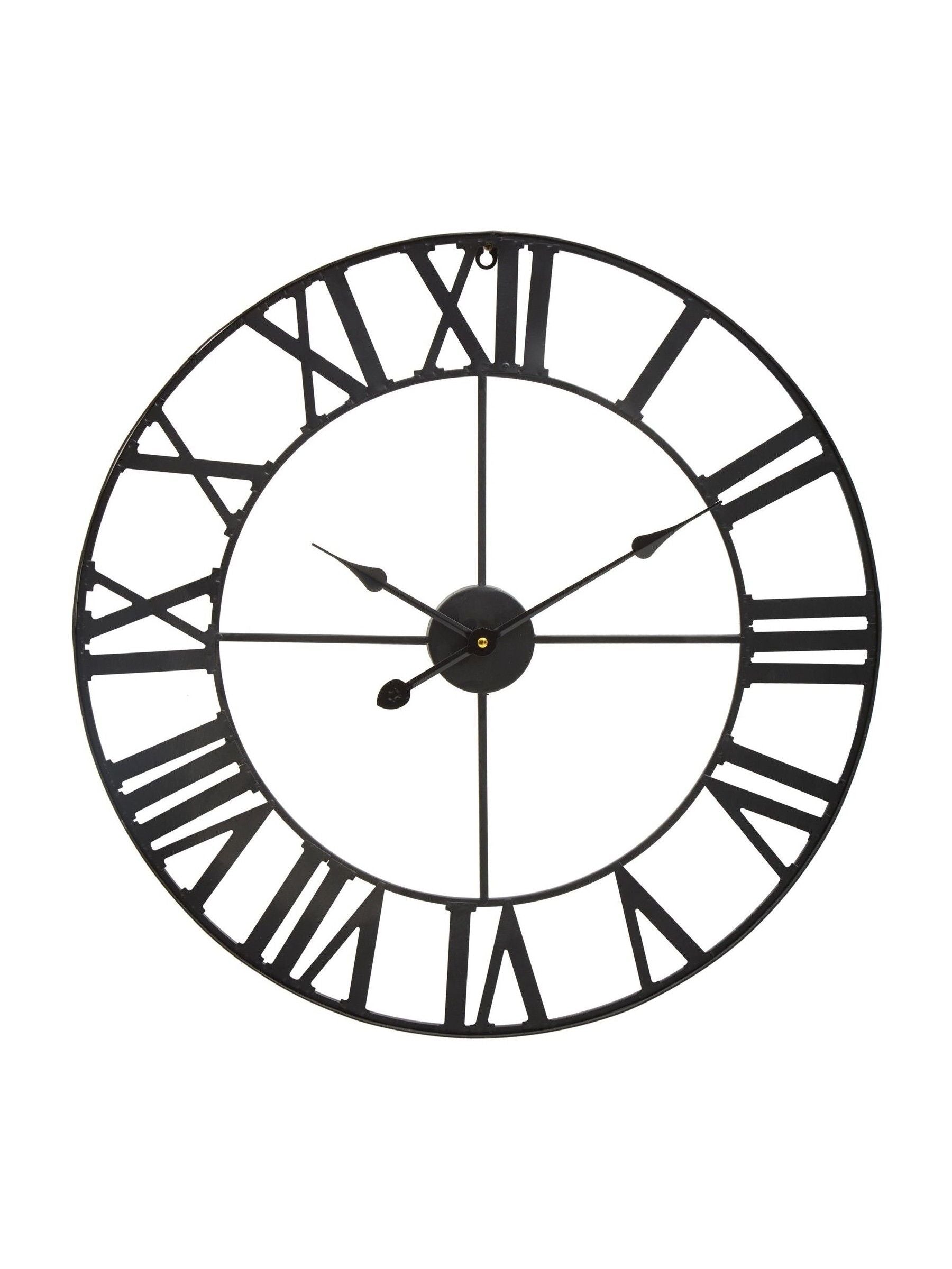 Fifty Five South Black Genova metal wall clock 60cm - British product