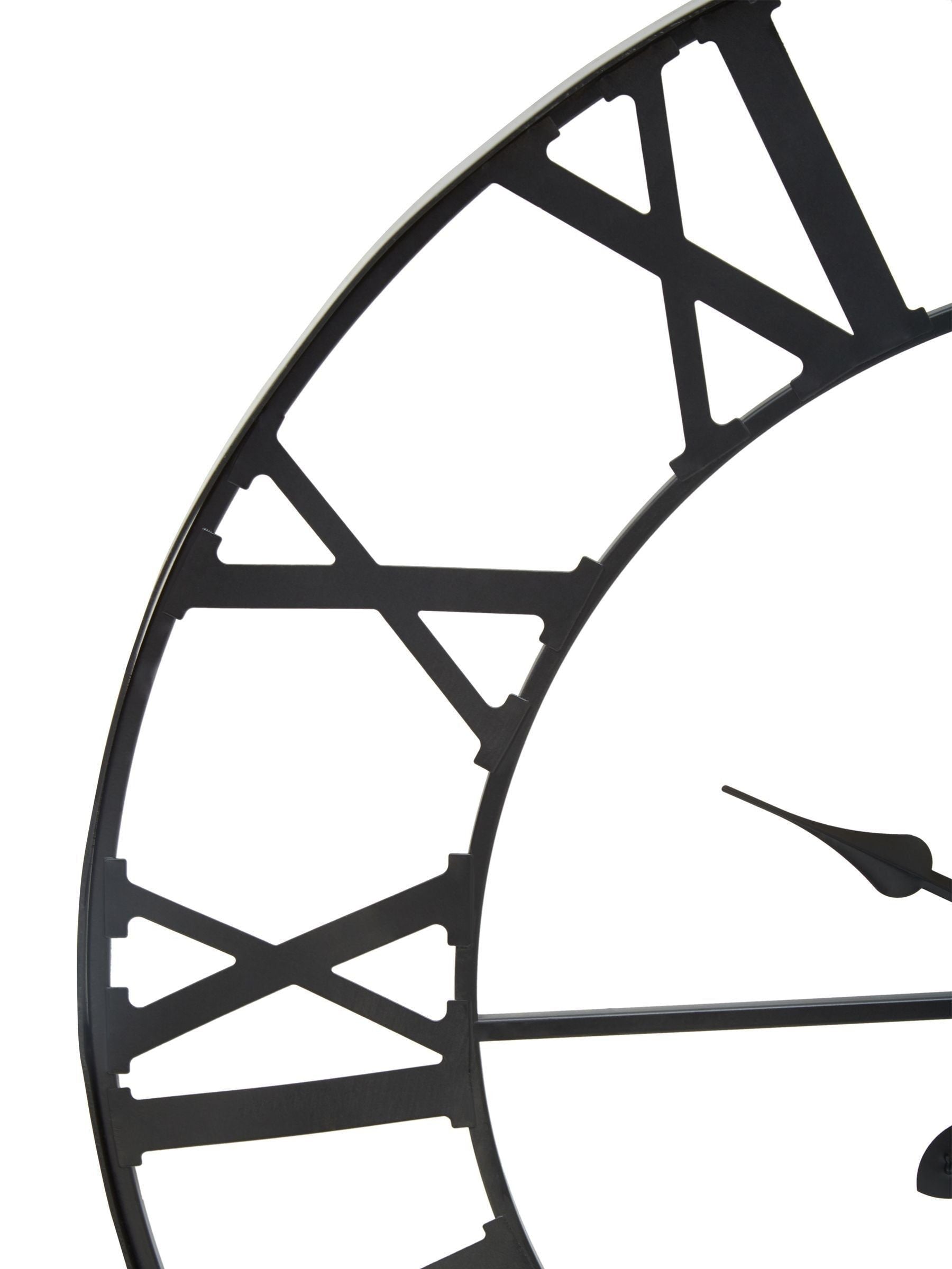 Fifty Five South Black Genova metal wall clock 60cm - British product