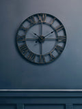 Fifty Five South Black Genova metal wall clock 60cm - British product