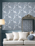 Laura Ashley Tregaron Silver Damask Wallpaper 10m