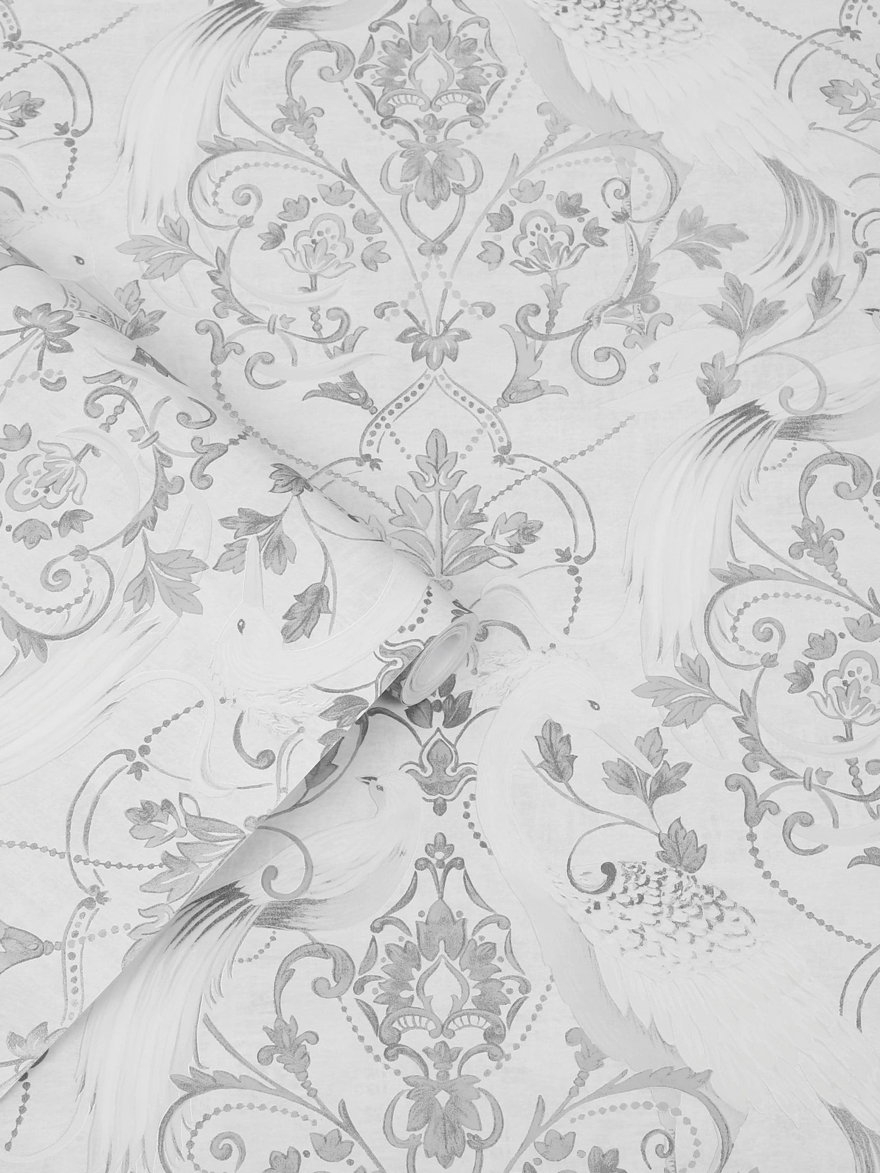 Laura Ashley Silver Tregaron wallpaper 10m (British brand)