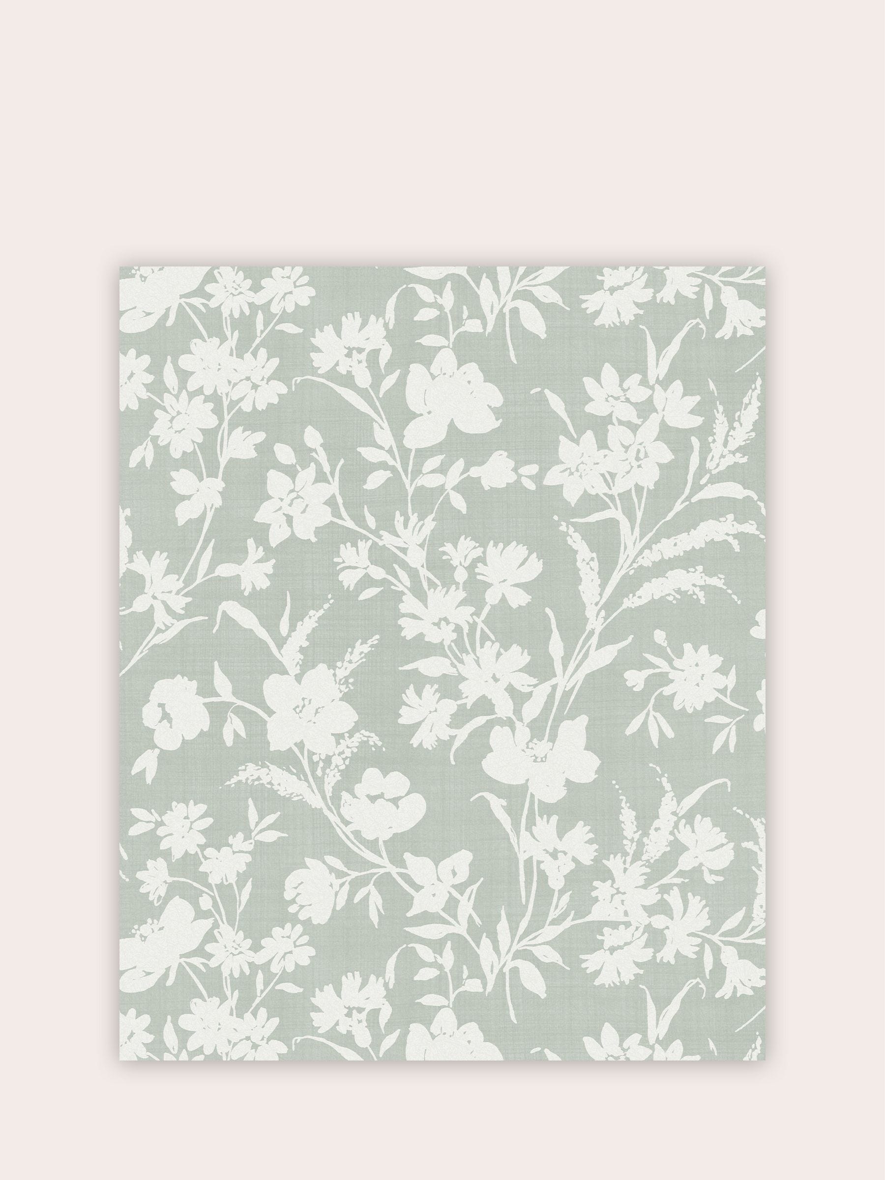 Laura Ashley sage green Rye wallpaper 10m roll (British brand)