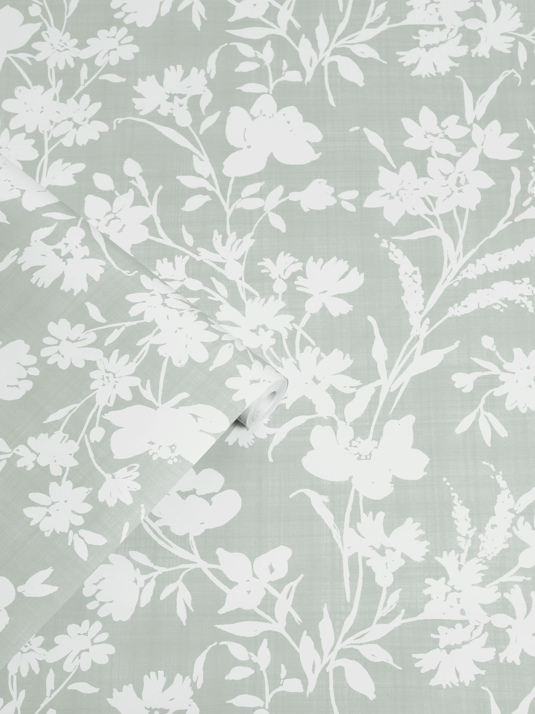 Laura Ashley sage green Rye wallpaper 10m roll (British brand)