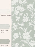 Laura Ashley sage green Rye wallpaper 10m roll (British brand)