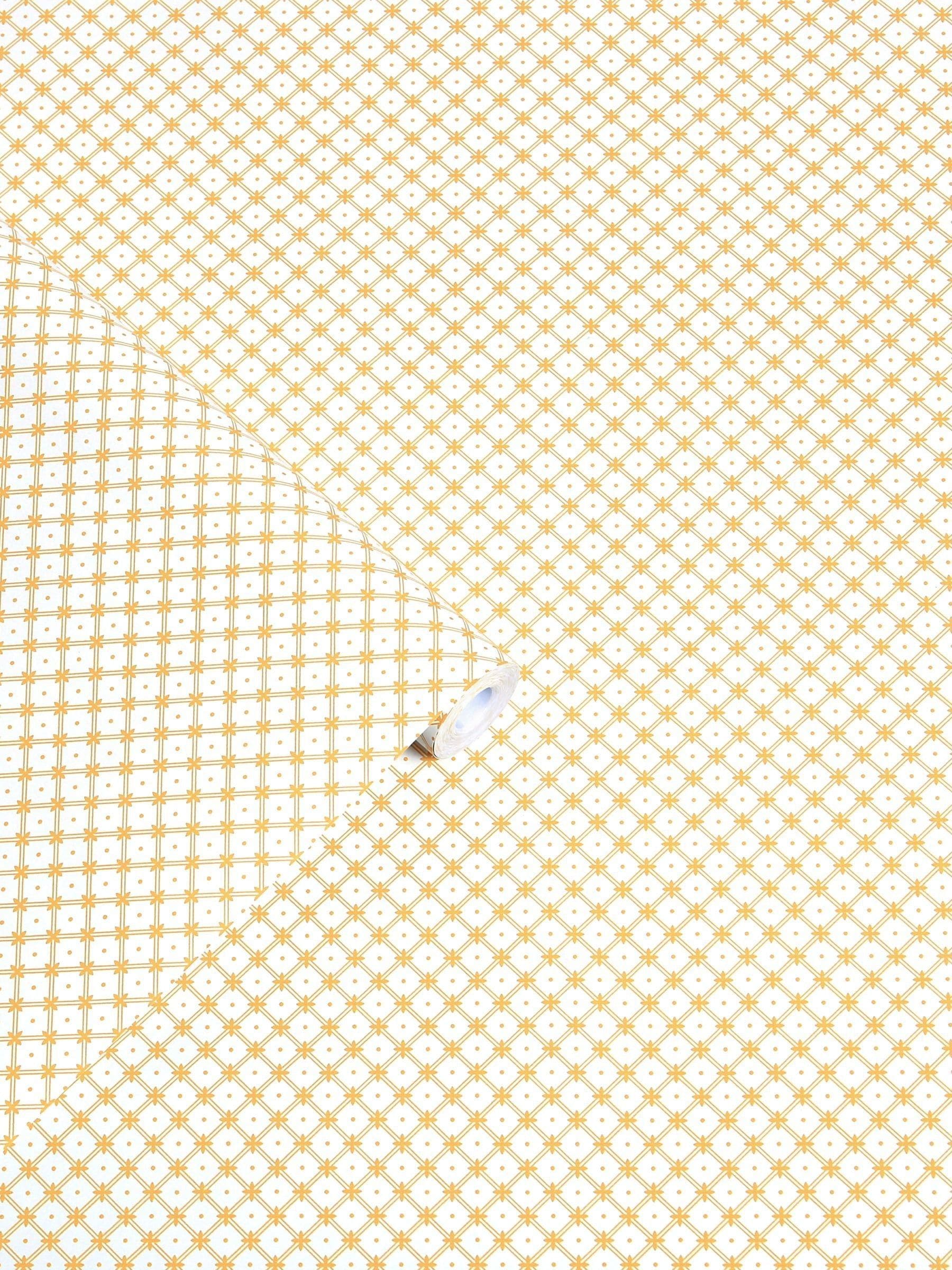 Laura Ashley Pale Ochre Yellow Wickerwork wallpaper 10m (British brand)
