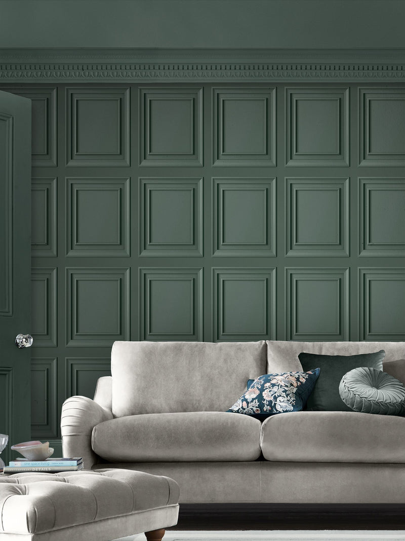 Laura Ashley Fern Green Redbrook Wood Panel 10M Wallpaper