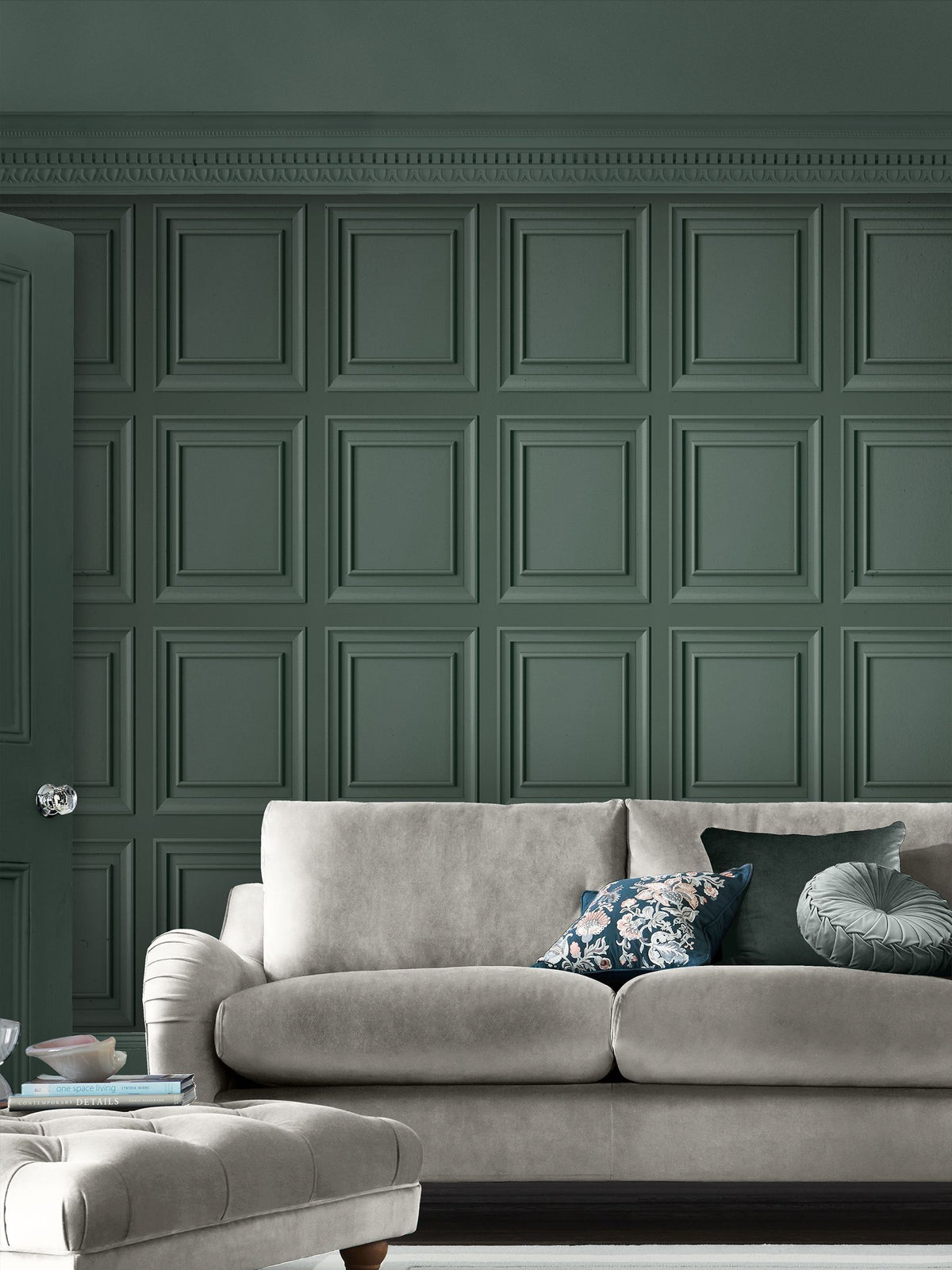 Laura Ashley Fern Green Redbrook Wood Panel 10M Wallpaper