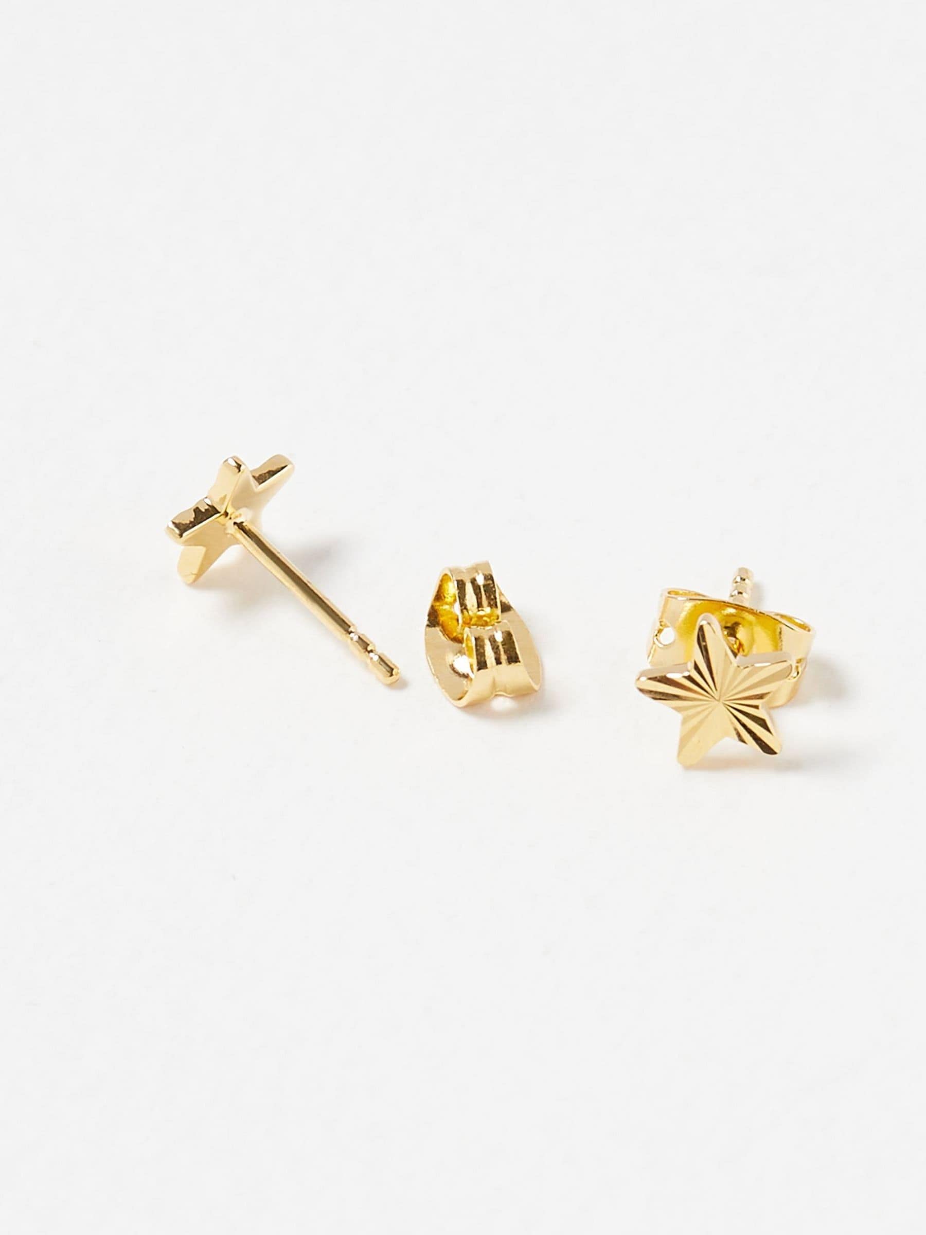 Oliver Bonas gold plated star stud earrings, imported from the UK