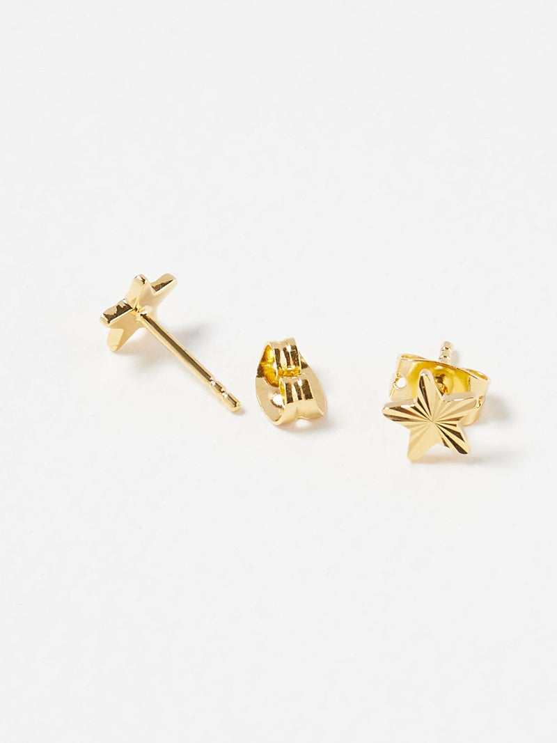 Oliver Bonas gold plated star stud earrings, imported from the UK