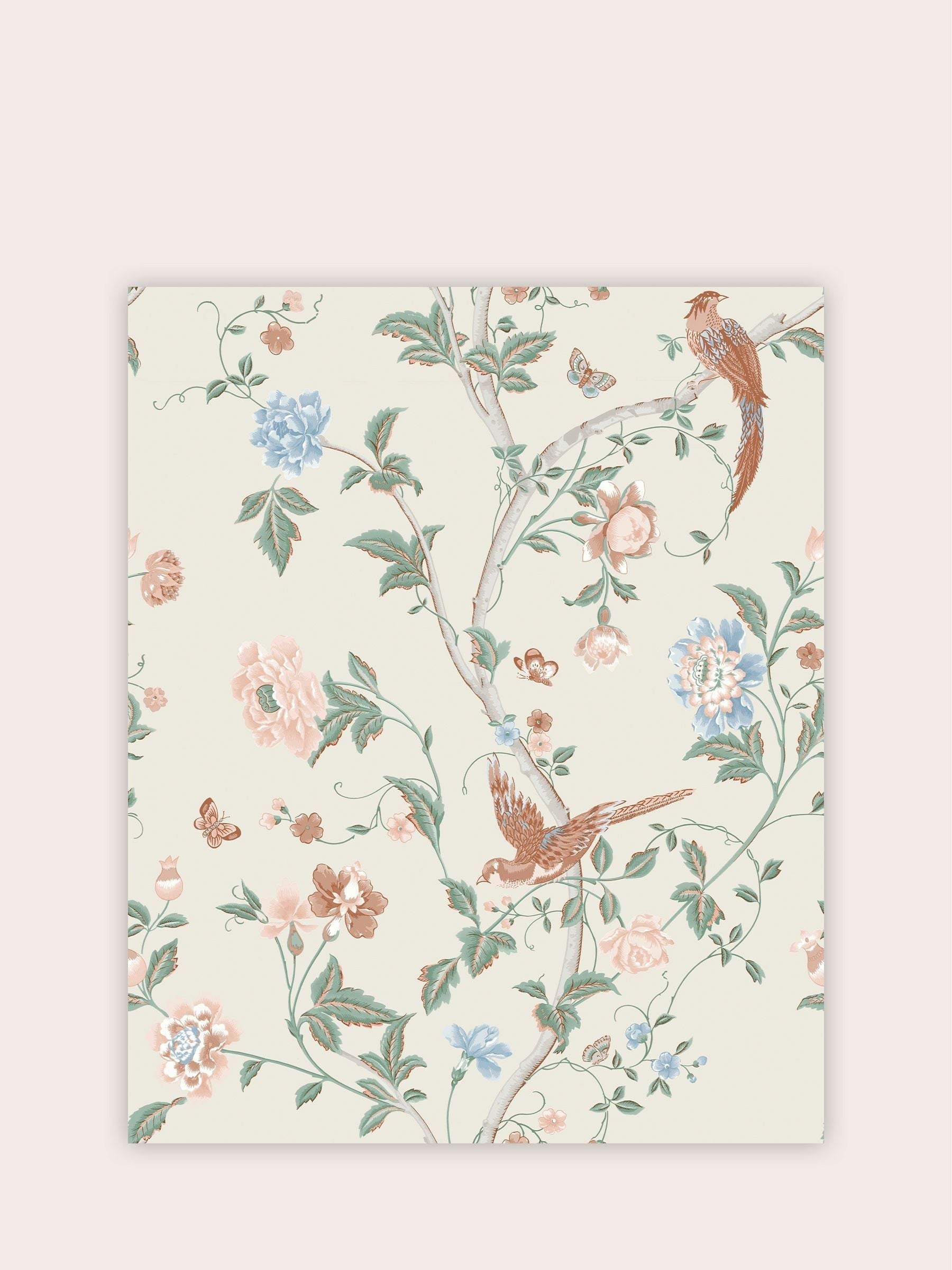 Laura Ashley Summer Palace wallpaper sample A4, UK version