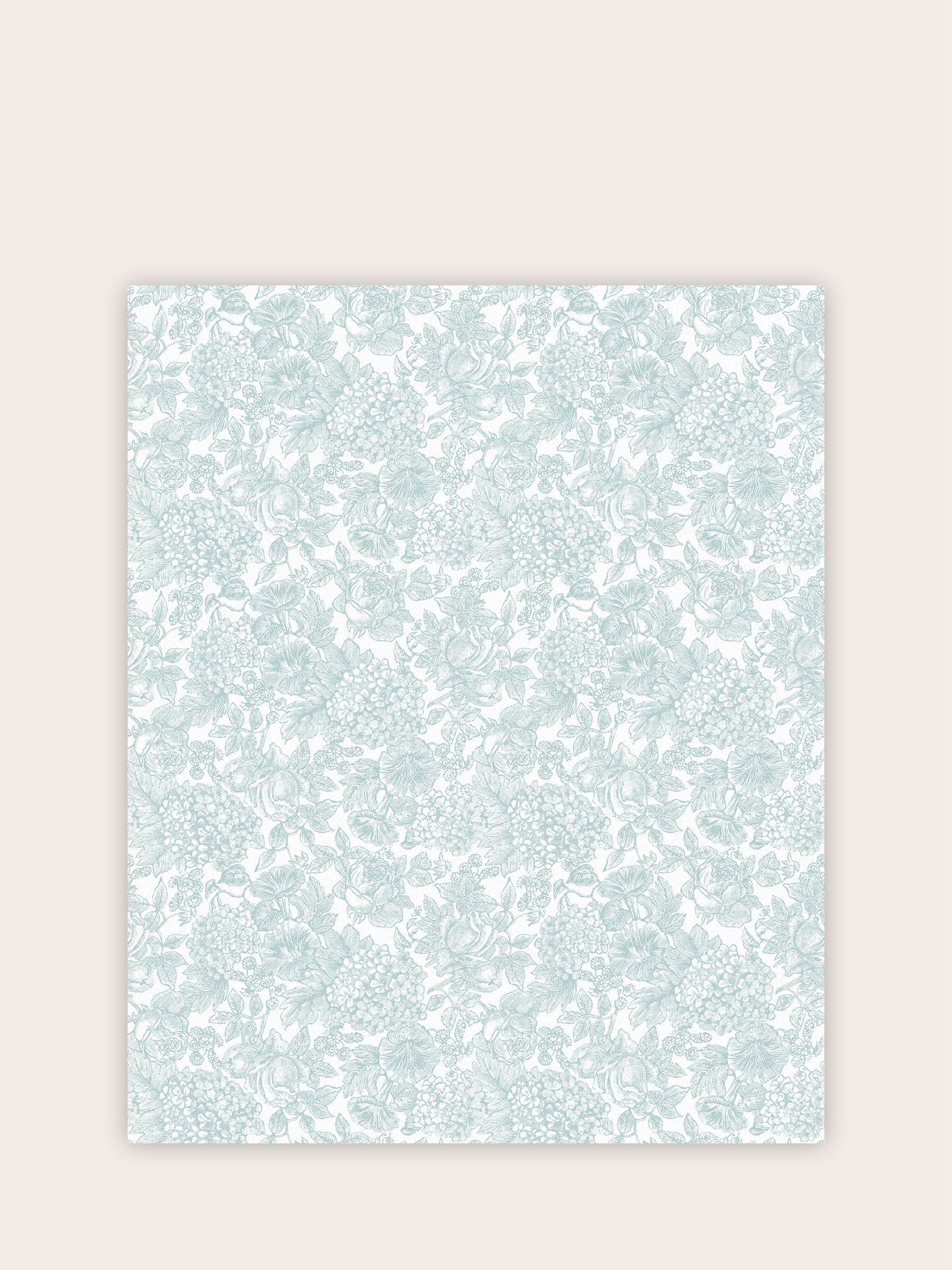 Laura Ashley Entenei-Blau Louise Tapetenmuster A4 (britische Marke)