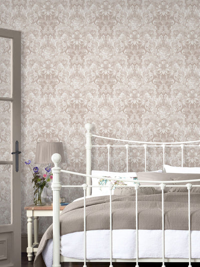 McGrocer Laura Ashley Dove Grey Apolline A4 Wallpaper Sample Wallpaper Sample- Buy online at McGrocer