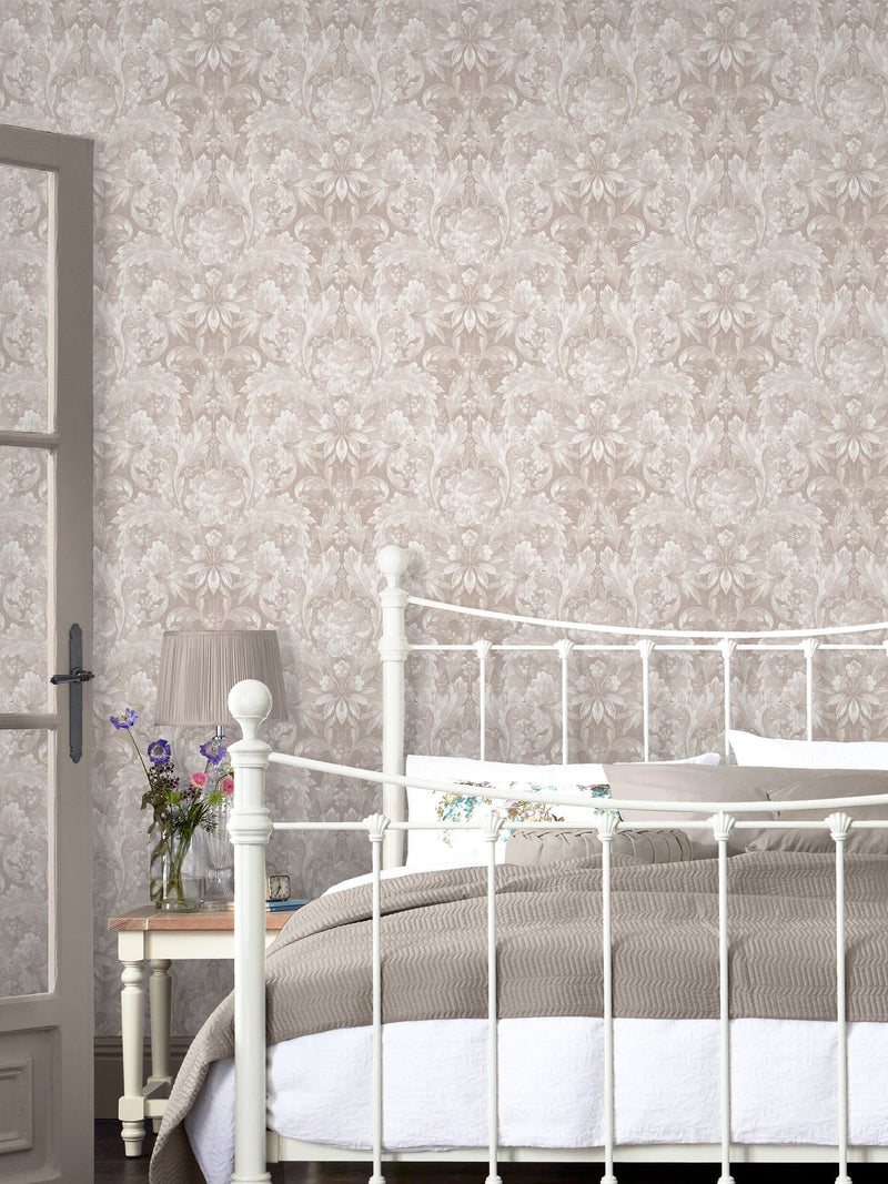 Laura Ashley Dove Grey Apolline A4 Wallpaper Sample Wallpaper Sample