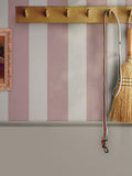 Joules pink Harborough stripe wallpaper sample, imported from the UK