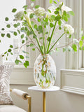 White/Gold Medium Confetti Glass Flower Vase
