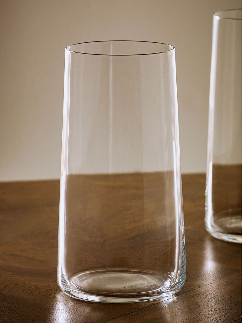 Set of 4 Clear Angular Set of 4 Tall Tumbler Glasses