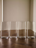 Set of 4 Clear Angular Set of 4 Tall Tumbler Glasses