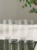 Set of 4 Clear Angular Set of 4 Tall Tumbler Glasses