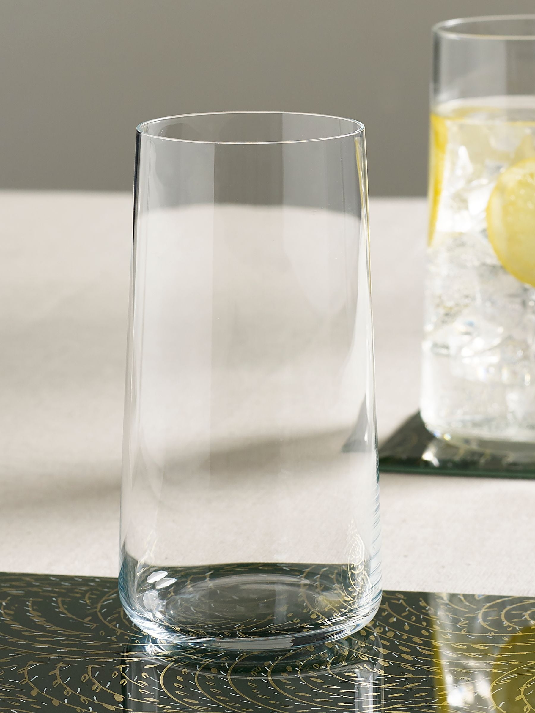 Set of 4 Clear Angular Set of 4 Tall Tumbler Glasses