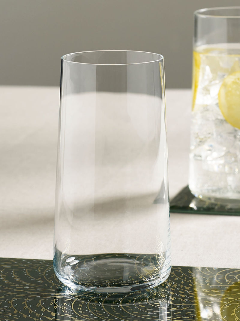 Set of 4 Clear Angular Set of 4 Tall Tumbler Glasses