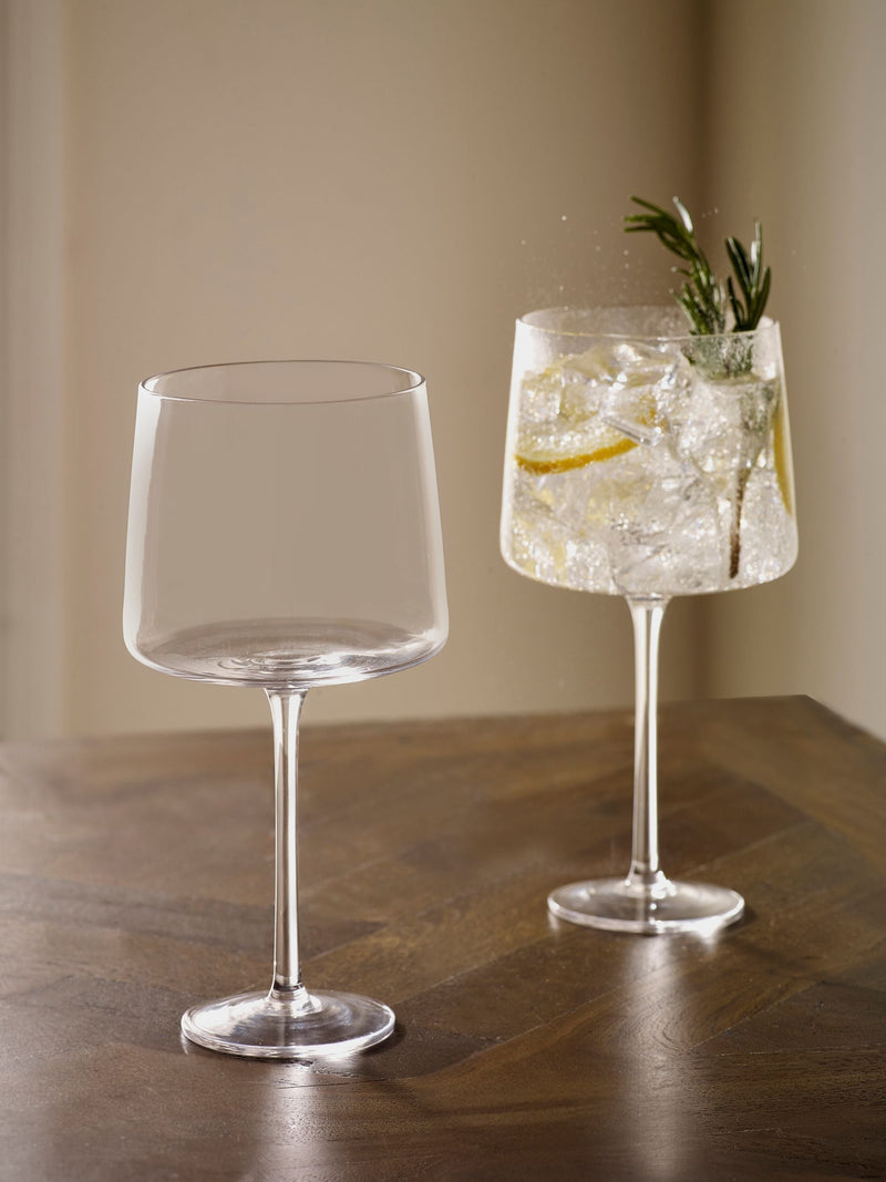 Clear angular gin glasses set of 2 (British brand)