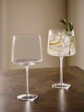 Set of 2 Clear Angular Gin Glasses