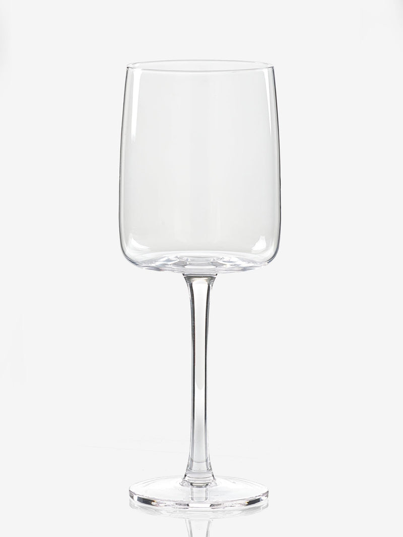 Set of 4 angular red wine glasses, 21cm height - British product