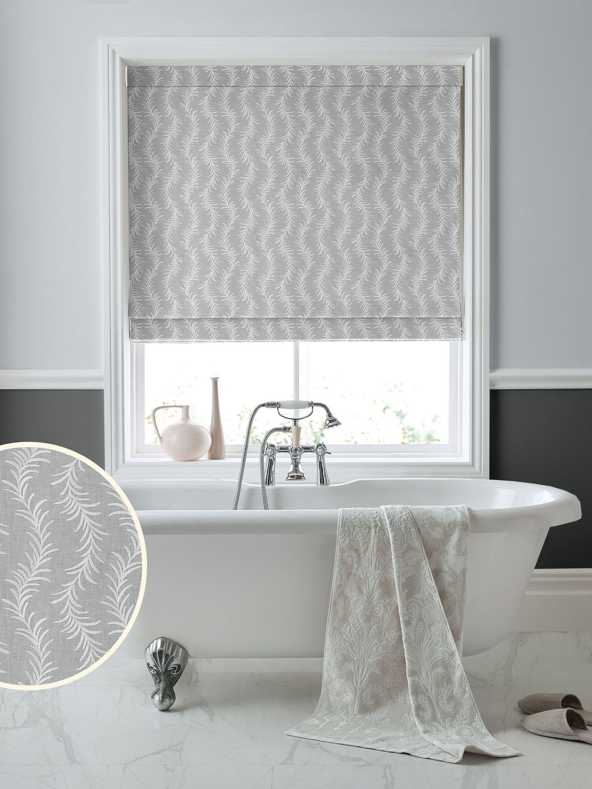 Laura Ashley Grey Dee roman blinds, UK version