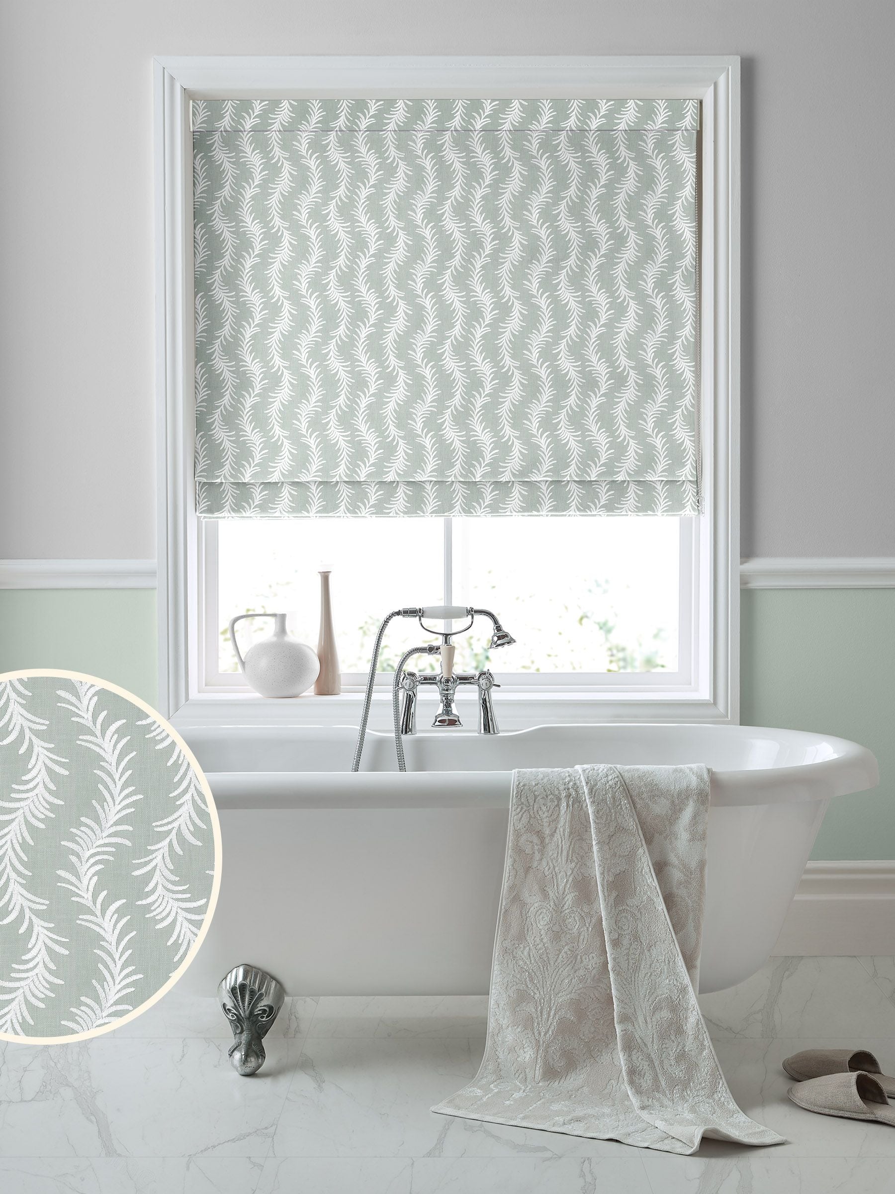 Laura Ashley Green Dee roman blind, UK version