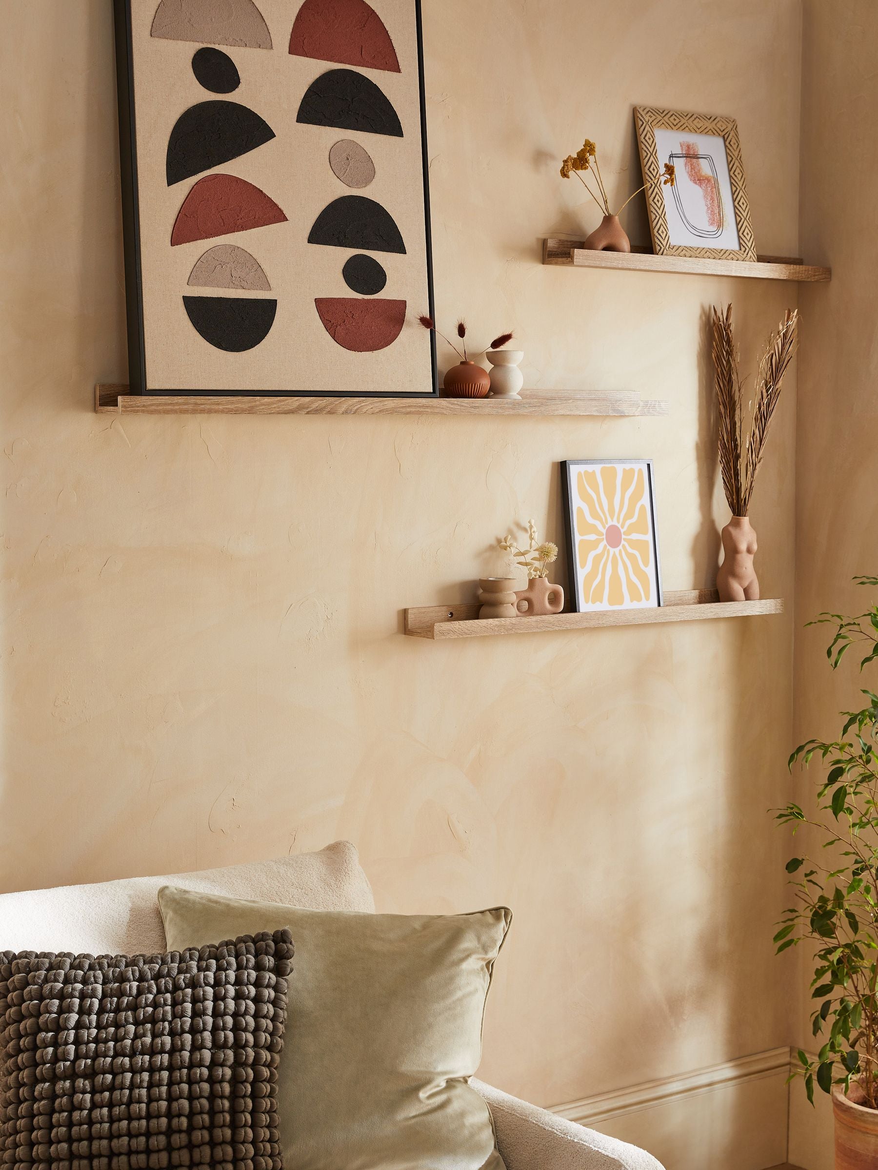 Oak Picture Ledge Wall Shelf